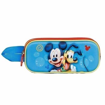 Disney Mickey Mouse Pluto-Double Trousse 3D Bleu 2