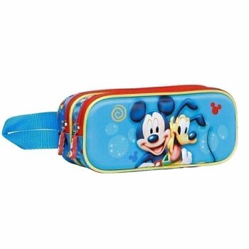 Disney Mickey Mouse Pluto-Double Trousse 3D Bleu 3