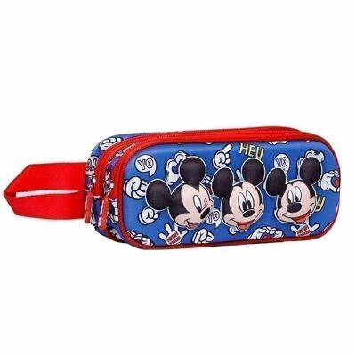 Disney Mickey Mouse Grins-Double 3D Pencil Case, Blue
