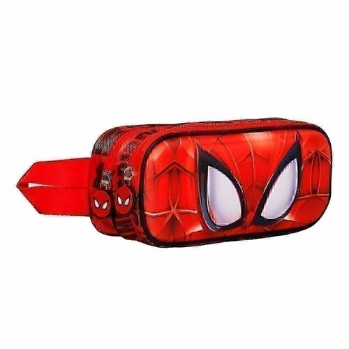 Marvel Spiderman Face-Estuche Portatodo 3D Doble, Rojo