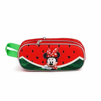 Minnie Mouse Watermelon-Estuche Portatodo 3D Doble, Rojo