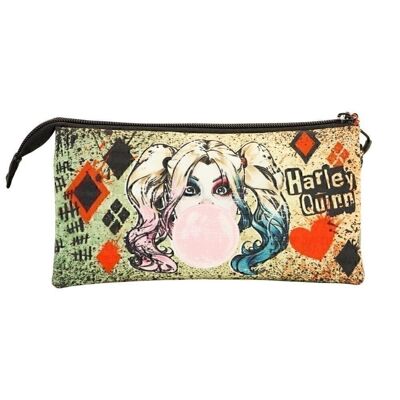 DC Comics Harley Quinn Mad Love-Estuche Portatodo Triple FAN, Beige