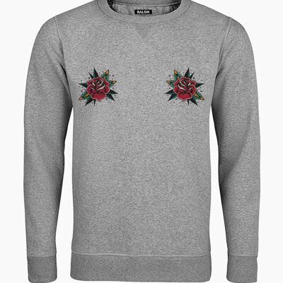 Flowers tattoo gray unisex sweatshirt