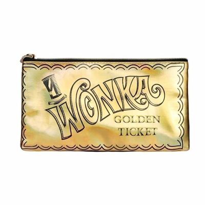 Charlie and the Chocolate Factory Golden-Flat Toiletry Bag, Gold