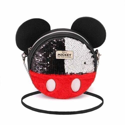 Disney Mickey Mouse Sequin-Bolso Disney Redondo Pequeño, Rojo