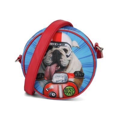 Krazymals Bulldog-Round Bag, Blue