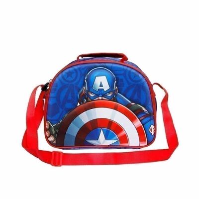 Marvel Capitán América Patriot-Bolsa Portamerienda 3D, Multicolor