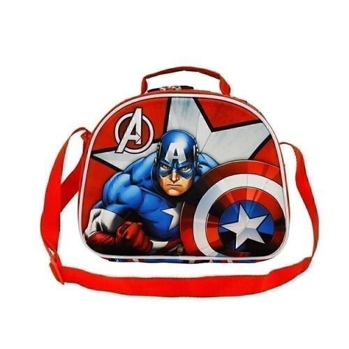Marvel Capitán América Gravity-Bolsa Portamerienda 3D, Rojo
