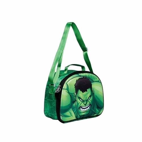 Marvel Hulk Destroy-Bolsa Portamerienda 3D, Verde