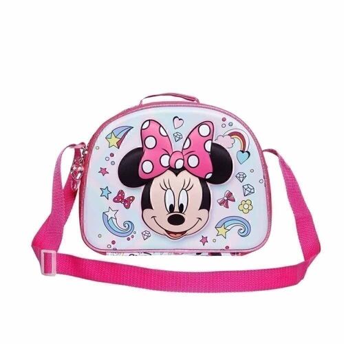 Disney Minnie Mouse Laugh-Bolsa Portamerienda 3D, Rosa