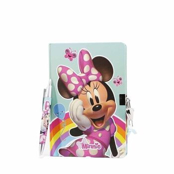 Disney Minnie Mouse Rainbow-Daily Coffret cadeau avec clé et stylo, multicolore 2
