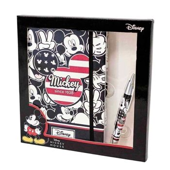 Disney Mickey Mouse U.S.R.-Coffret cadeau avec agenda et stylo, noir 3