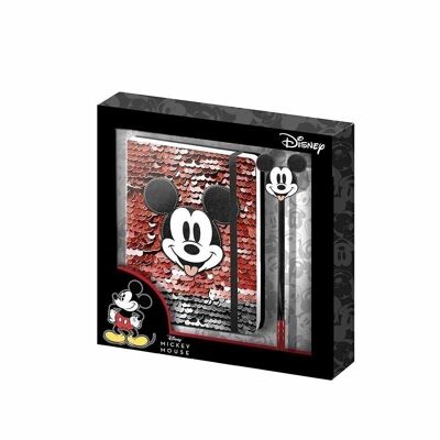 Disney Mickey Mouse Donut-Gift Box with Journal and Pen, Red