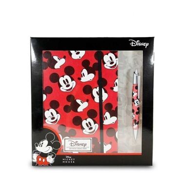Disney Mickey Mouse Blinks-coffret cadeau avec agenda et stylo, rouge