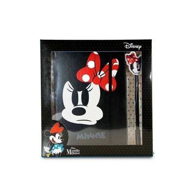 Disney Minnie Mouse Angry-Gift Box with Diary and Fashion Pen, Multicolor