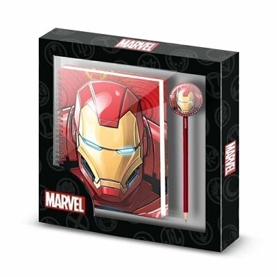 Marvel Iron Man Stark-Gift Box with Fashion Notebook and Pencil, Multicolor