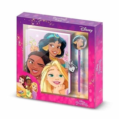 Disney Princesses Fairytale-Confezione Regalo con Diario con Chiave e Matita Fashion, Malva