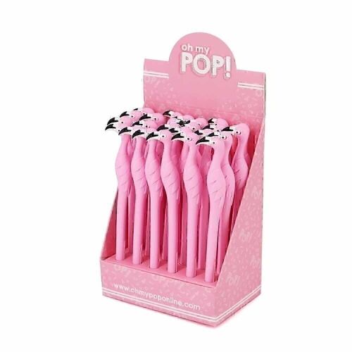 Oh My Pop! Flamingo-Expositor con 24 Bolígrafos, Verde