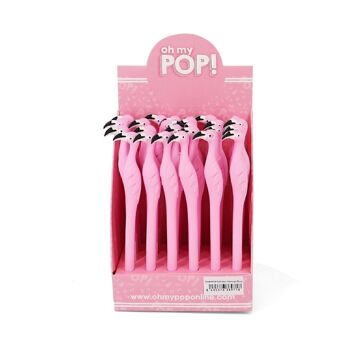 Oh Mon Pop ! Présentoir Flamingo avec 24 stylos, vert 2