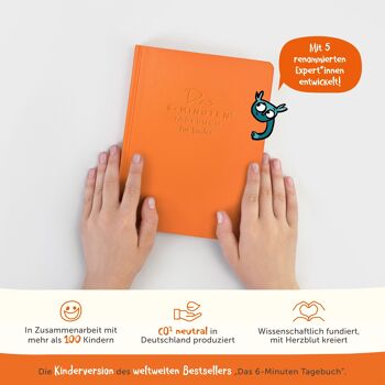 Le journal 6 minutes pour les enfants - journal des émotions & journal de gratitude - orange 2