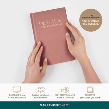 The 6-Minute Success Journal in EN - The 6-Minute Success Journal - planificateur quotidien, développement personnel, productivité - Rose antique 2