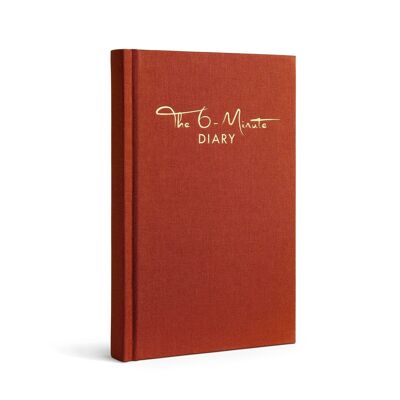 Das 6-Minuten Tagebuch in EN - The 6-Minute Diary - Dankbarkeit, Tagebuch, Achtsamkeit- rust red