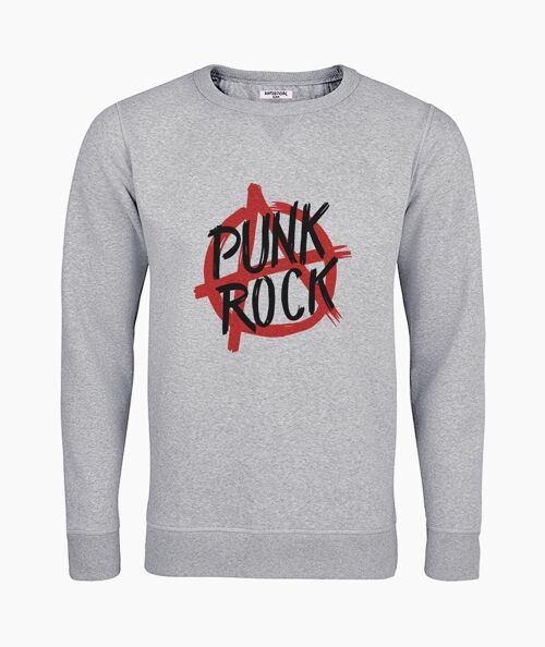 Punk rock gray unisex sweatshirt