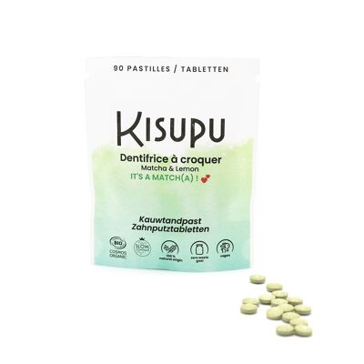 KISUPU - Pasta de dientes masticable - Matcha-limón - Es un fósforo(a) - Bio Cosmos Organic
