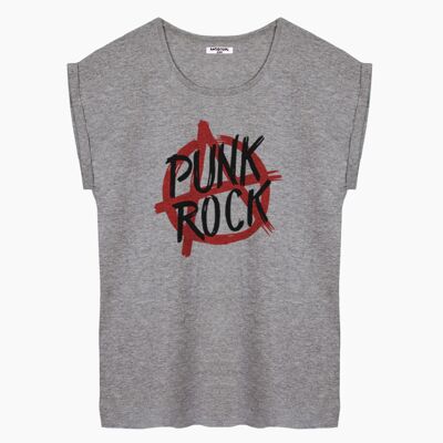 Punk rock gray women's t-shirt