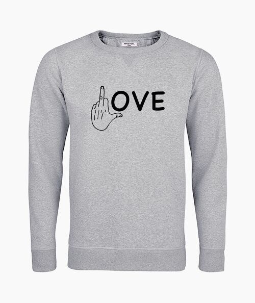 Fucklove gray unisex sweatshirt