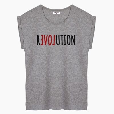 Love revolution gray women's t-shirt