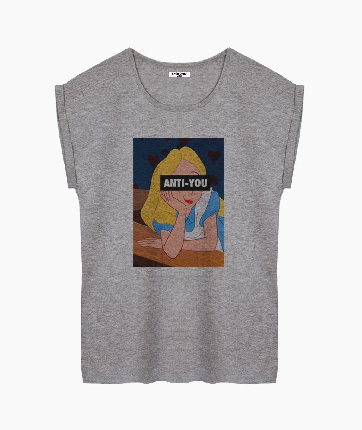T-SHIRT DONNA GRIGIA ANTI-YO