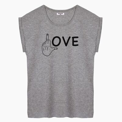 T-SHIRT FEMME FUCKLOVE GRIS