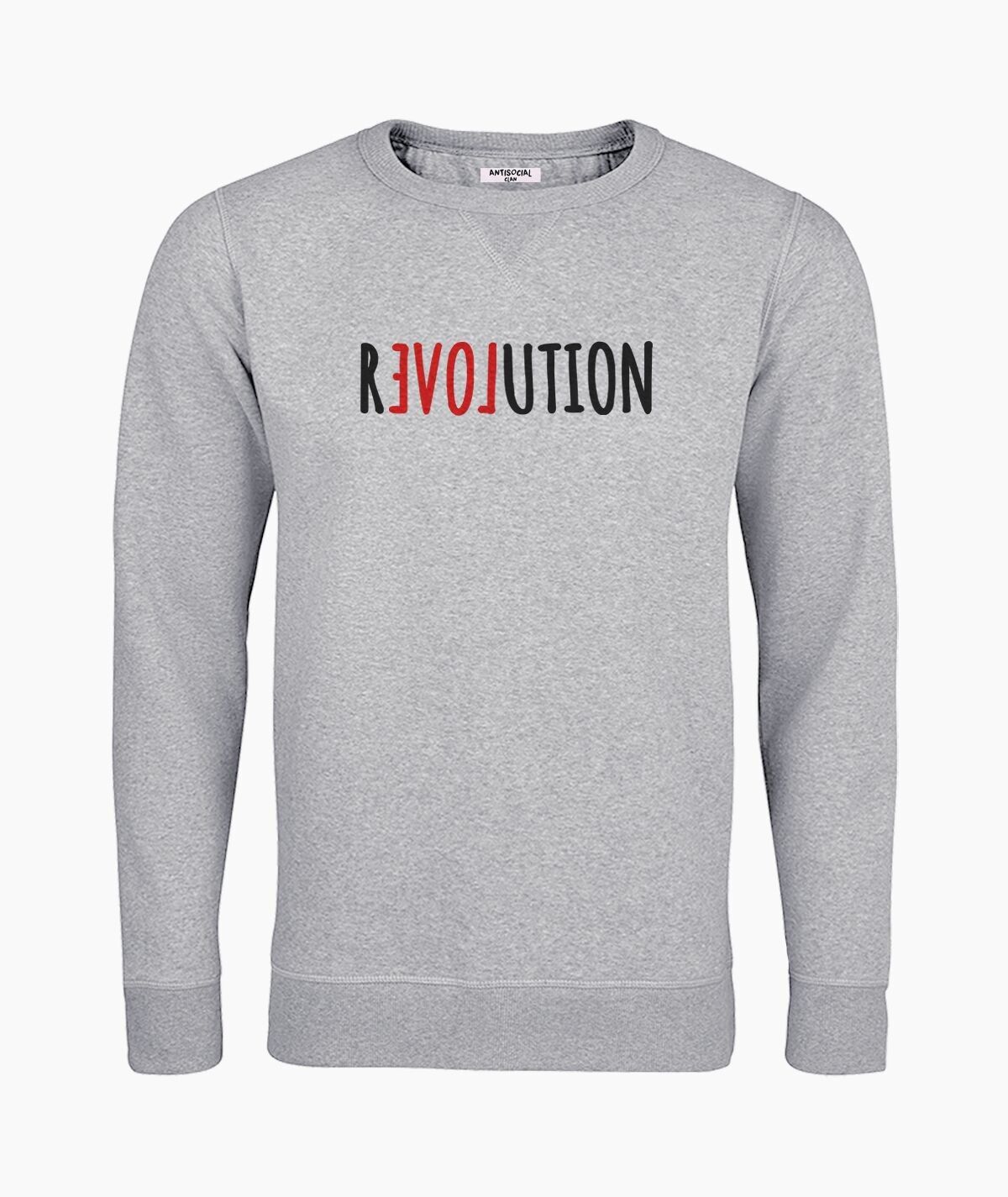 LOVE REVOLUTION GRAY UNISEX SWEATSHIRT
