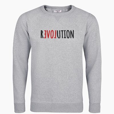 Love revolution gray unisex sweatshirt