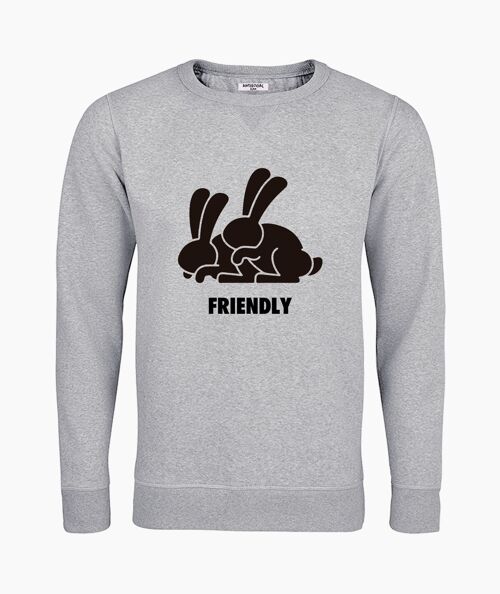 Friendly gray unisex sweatshirt