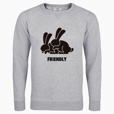 SWEAT-SHIRT UNISEXE FRIENDLY GRIS