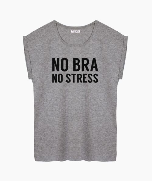 No bra no stress gray women's t-shirt