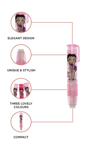 Gomme mécanique Betty Boop Star Struck - Parfumée (pack de 3) 2