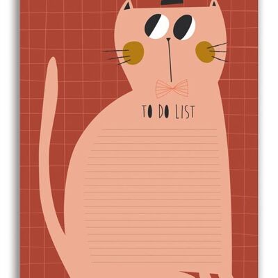 Katze Aufgabenliste/Notizblock 50 Blatt