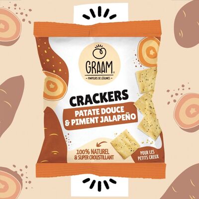GRAAM - Sweet Potato & Jalapeño Pepper Crackers 30g (snack size)