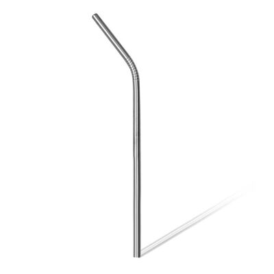Curved stainless steel straw