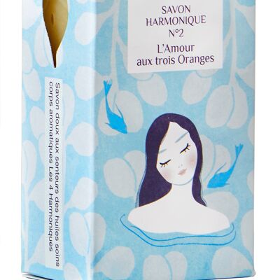 Harmonic soap n°2 L'AMOUR AUX 3 ORANGES, cold saponified body soap