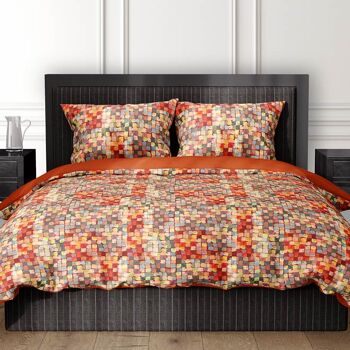 Housse de couette Satin D'Or Mosaïque Multi/Terra 140x220 2