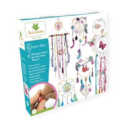 Sycomore - Kit Loisirs Créatifs Enfants - Attrape Rêves Nature - 5 Projets - Dream Box Collector - Dès 8 Ans