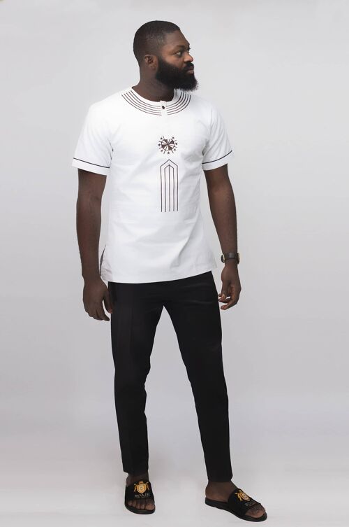 Unisex African Print T-Shirt. - Black
