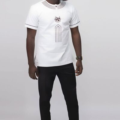 Camiseta unisex con estampado africano. - Negro