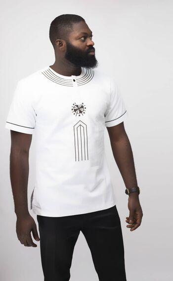 T-shirt imprimé africain unisexe. - Le noir 2