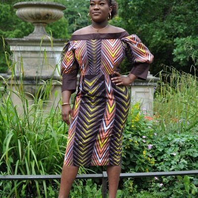Trench-coat à imprimé floral africain doré - FAIT SUR MESURE EN 14 JOURS