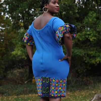 Lorisa African Kente Print Pinafore Dress - Fait sur mesure en 14 jours